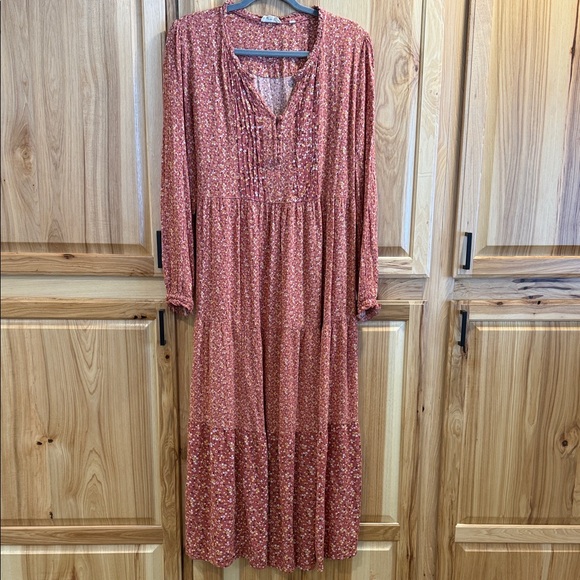 Fat Face Maye Sunshine Mauve Ditsy Floral Long Sleeve Prairie Dress Size 10 - Picture 4 of 16